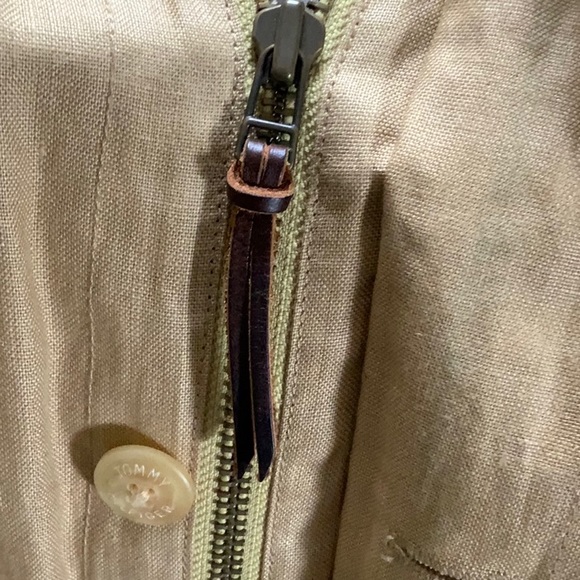 NWOT Tommy Hilfiger Men’s Linen Bomber Jacket. Caramel color. Size Large - Picture 16 of 16